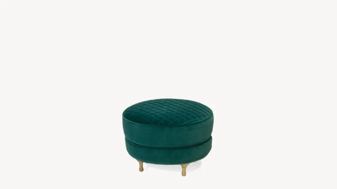 Pouf rotondo in tessuto imbottito Big Mama di Moroso