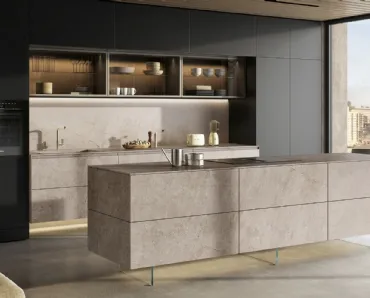 Cucina Design con isola 36e8 Cut Project 2825 di Lago