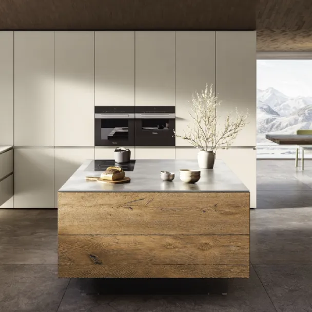 Cucina Design in laccato con isola in legno 36e8 Cut Project 2826 di Lago