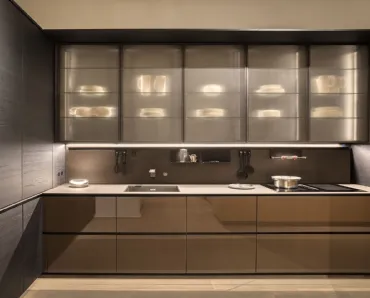 Cucina Design Forma Mentis Olmo Tattile Nero e Laccato di Valcucine