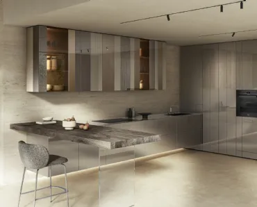 Cucina Design con penisola NOW Project 2829 di Lago