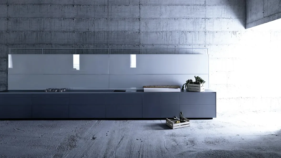 Cucina Design Artematica Vitrum Grigio Cemento di Valcucine